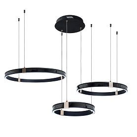 Подвесная люстра Arte Lamp Shine A2222SP-3BK, арматура черная, плафон акрил белый - фото 1