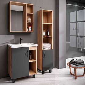 Мебель для ванной Grossman Флай 60, цвет серый / дуб сонома - фото 1