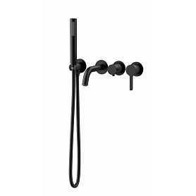 Смеситель Vincea Villa VTFW-1VL1MB для ванны с душем, встраиваемый, цвет черный - фото 1