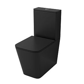 Унитаз Grossman Tornado GR-4418 BMSQ напольный, безободковый, смыв Торнадо, с сиденьем микролифт, цвет черный матовый - фото 1