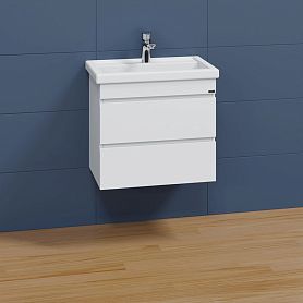 Тумба под раковину Санта Марс 60 подвесная, с 2 ящиками, цвет белый - фото 1