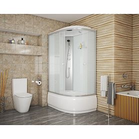 Душевая кабина Niagara Eco E120/80/40L/MT 120х80, левая, стекло матовое, профиль  хром матовый, с крышей - фото 1