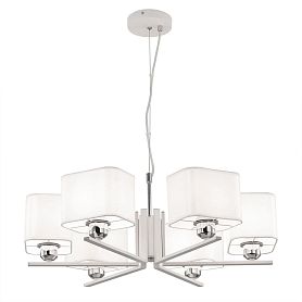 Подвесная люстра Citilux Тильда CL469265, арматура белая, плафоны текстиль белый - фото 1