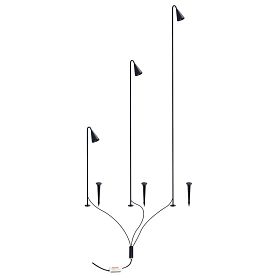 Грунтовый светильник Arte Lamp Muliphein A1084PA-3BK, арматура черная, плафон алюминий черный - фото 1
