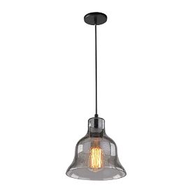 Подвесной светильник Arte Lamp Amiata A4255SP-1SM, арматура черный, плафон стекло дымчатое - фото 1