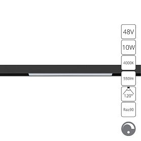 Магнитный трековый светильник Arte Lamp Linea A4682PL-1BK, арматура черная    - фото 1