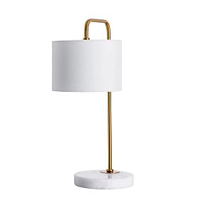 Декоративная настольная лампа Arte Lamp Rupert A5024LT-1PB, арматура полированная медь, плафон ткань белая - фото 1