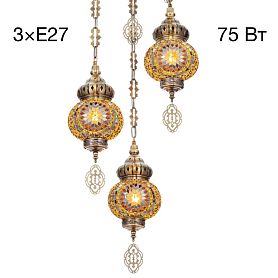 Подвесной светильник Citilux Каир CL419135, арматура бронза, плафоны стекло янтарный - фото 1