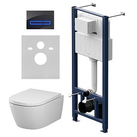 Комплект AM.PM IS450A38.601901: Инсталляция Pro + Кнопка Touchless Pro стекло черное + Унитаз Libre Aquaspin C601901SC белый - фото 1