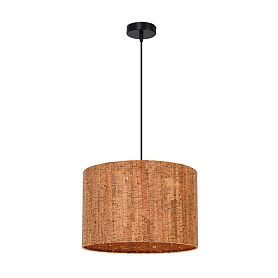 Подвесной светильник Arte Lamp Straw A7089SP-1BK, арматура черная, плафон дерево бежевое - фото 1