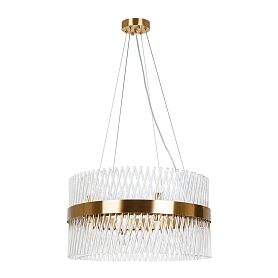 Подвесная люстра Arte Lamp Acapulco A1073LM-12PB, арматура полированная медь, плафон стекло прозрачное - фото 1