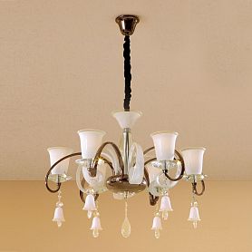 Подвесная люстра Citilux Тренди EL328P06.1, арматура медь, плафоны стекло белое - фото 1