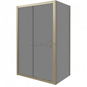 Душевой уголок Good Door Jazze WTW+SP-B-BR 130x90, стекло тонированное, профиль бронза - фото 1