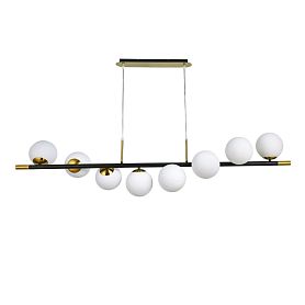 Подвесная люстра Arte Lamp Alcor A2224SP-8BK, арматура черная, плафон стекло белое - фото 1