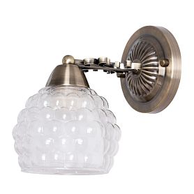 Бра Arte Lamp Malina A7695AP-1AB, арматура античная бронза, плафон стекло белое - фото 1