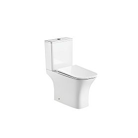 Унитаз Акватек Optima T Square Tornado AQ4421-00 напольный, безободковый, смыв Торнадо, с сиденьем микролифт, цвет белый - фото 1