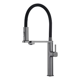 Смеситель Vincea VKF-119GM для кухни, с гибким изливом, цвет вороненая сталь - фото 1