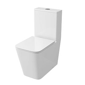 Унитаз Grossman Tornado GR-4418 SQ напольный, безободковый, смыв Торнадо, с сиденьем микролифт, цвет белый глянцевый - фото 1