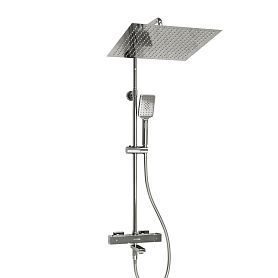 Душевая стойка WasserKRAFT A199.119.126.087.CH Thermo, с верхним душем, термостатическим смесителем, цвет хром - фото 1