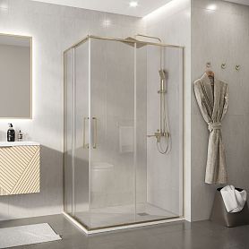 Душевой уголок Niagara Nova NG-6436-1280SG 120х80, стекло прозрачное, профиль золото сатин - фото 1