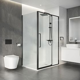 Душевой уголок Niagara Nova NG-35-12AGR-A90GR-34 120х90, стекло прозрачное, профиль графит - фото 1