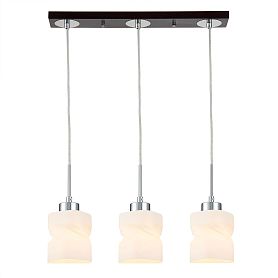 Подвесной светильник Citilux Берта CL126232, арматура хром / венге, плафоны стекло белое - фото 1