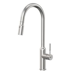 Смеситель Lemark Expert LM5086S для кухни, с выдвижным изливом, цвет сталь - фото 1
