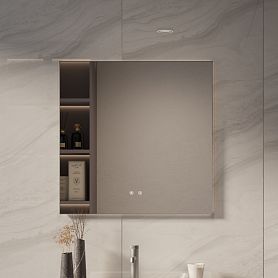 Зеркало Vincea VLM-4F80GM-2 80х80, с подсветкой, функцией антизапотевания, цвет вороненая сталь - фото 1