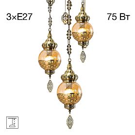 Подвесной светильник Citilux Каир CL419133, арматура бронза, плафоны металл / стекло шампань / бронза - фото 1