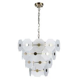 Подвесная люстра Arte Lamp Lambrusco A4069LM-7AB, арматура античная бронза, плафон стекло белый - фото 1
