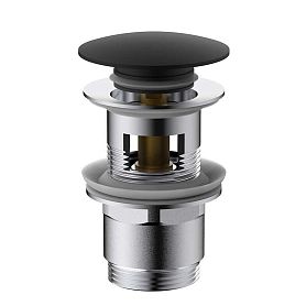 Донный клапан Vincea DPU-1B01MB для раковины, с переливом, Click Clack, цвет черный - фото 1