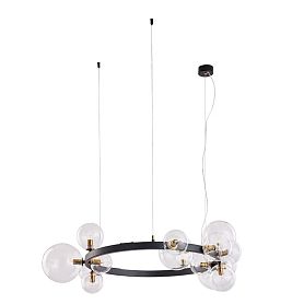 Подвесная люстра Arte Lamp Vincent A7790SP-15BK, арматура черный, плафон стекло прозрачное - фото 1