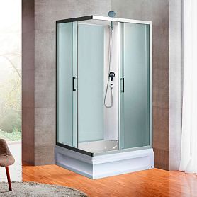 Душевая кабина River Quadro Б/К 120/80/24МТ 120x80, стекло матовое, профиль хром матовый, без крыши - фото 1