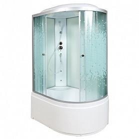 Душевая кабина Deto L 920 L 120x80, стекло матовое с узором, профиль хром глянцевый, с гидромассажем, левая - фото 1