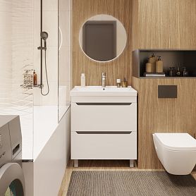 Мебель для ванной Mixline Лайн 70, с 2 ящиками, цвет белый - фото 1