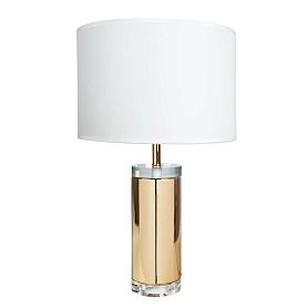 Декоративная настольная лампа Arte Lamp Maia A4036LT-1GO, арматура золото, плафон ткань белая - фото 1