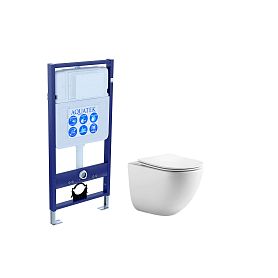 Комплект Акватек Гелиос: Инсталляция Standart INS-0000012 + Унитаз Гелиос AQ1993T-00 белый - фото 1