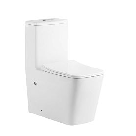 Унитаз-моноблок Grossman Classic GR-4486SQ напольный, безободковый, смыв Торнадо, с сиденьем микролифт, цвет белый глянец - фото 1