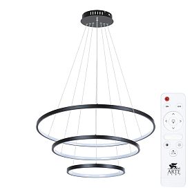 Подвесная люстра Arte Lamp Frodo A2197SP-3BK, арматура черная, плафон акрил белый - фото 1
