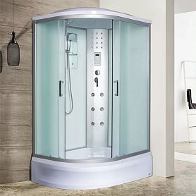 Душевая кабина River Dunay 110/80/24 МТ R 110x80, правая, стекло матовое, профиль хром матовый, с гидромассажем - фото 1