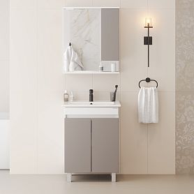 Мебель для ванной Оника Марви 60, цвет белый / мокко - фото 1