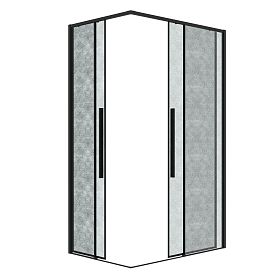 Душевой уголок Grossman Galaxy 120х80, стекло шиншилла, профиль черный матовый - фото 1