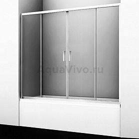 Шторка на ванну WasserKRAFT Lippe 45S02-170 170x150, стекло прозрачное, профиль серебристый - фото 1