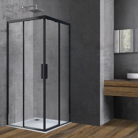 Душевой уголок Vincea Soft VSS-3SO 100x100, стекло прозрачное, профиль черный - фото 1