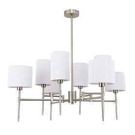 Подвесная люстра Arte Lamp Debora A4108LM-8SS, арматура матовое серебро, плафон ткань белая - фото 1
