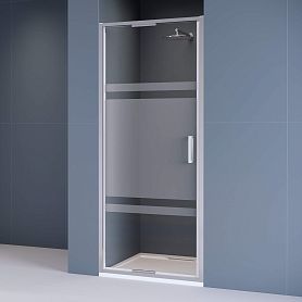 Душевая дверь RGW Stilvoll SV-05 80x195, стекло прозрачное с матовыми вставками, профиль хром - фото 1