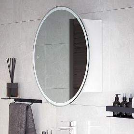 Шкаф-зеркало Corozo Орио 65/С 65x65, с подсветкой, цвет белый - фото 1