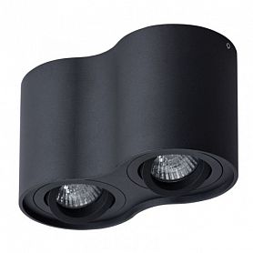 Точечный светильник Arte Lamp Falcon A5645PL-2BK, арматура черная, плафоны металл черный, 18х10 см - фото 1