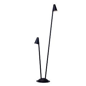 Ландшафтный светильник Arte Lamp Muphrid A4109PA-2BK, арматура черная, плафон алюминий / стекло черный - фото 1