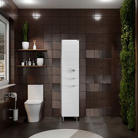 Шкаф-пенал Санта Родос 40, с бельевой корзиной, цвет белый - фото 1